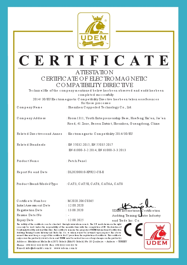 C8365-Patch Panel CE certificate