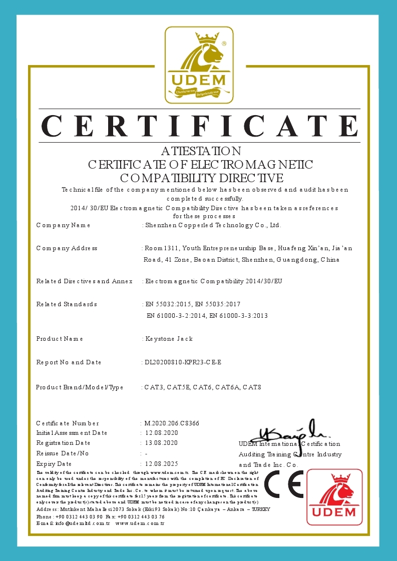 C8366-Keystone Jack CE certificate