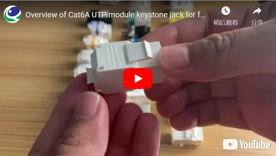 Cat6A UTP Module Keystone Jack for Faceplate & Patch Panel