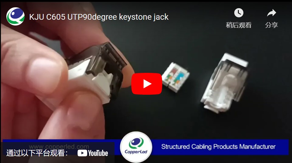 UTP Cat.6 90 Degree Toolless Keystone Jack