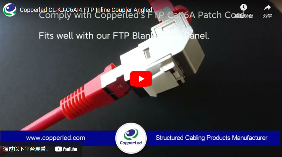 FTP Cat.6A Inline Coupler Angled